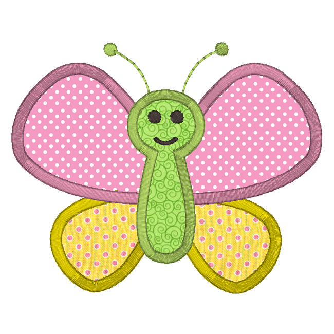 Butterfly applique machine embroidery design by rosiedayembroidery.com