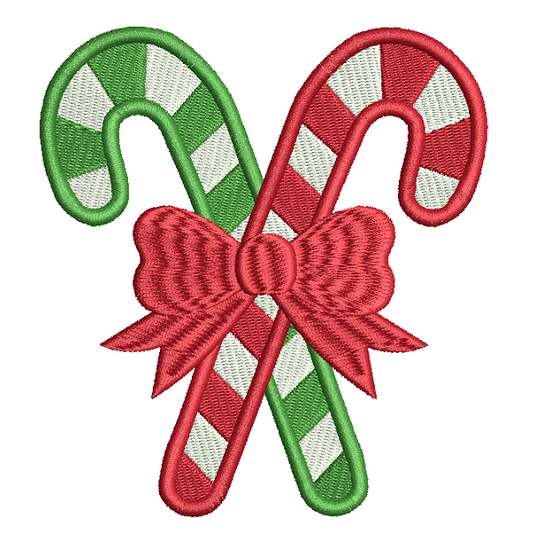 Christmas candy cane machine embroidery design by rosiedayembroidery.com