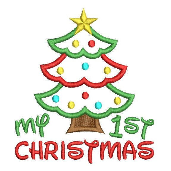 My 1st Christmas applique machine embroidery design by rosiedayembroidery.com