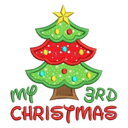 My 3rd Christmas applique machine embroidery design by rosiedayembroidery.com