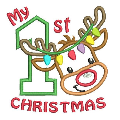 My 1st Christmas applique machine embroidery design by rosiedayembroidery.com