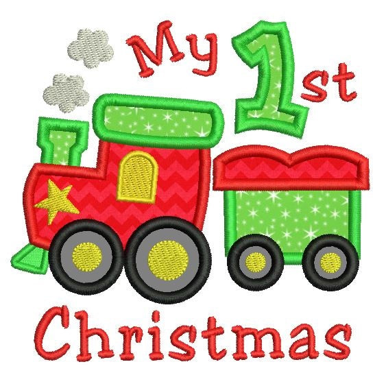 My 1st Christmas applique machine embroidery design by rosiedayembroidery.com