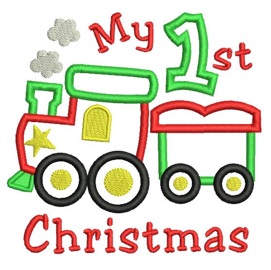 My 1st Christmas applique machine embroidery design by rosiedayembroidery.com