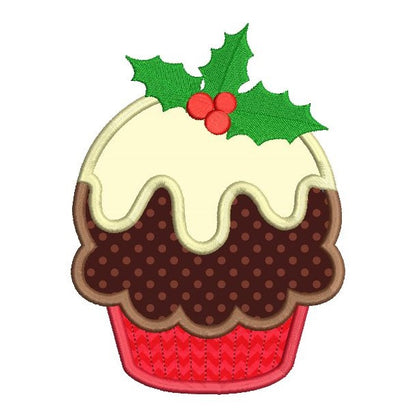 Christmas cupcake applique machine embroidery design by rosiedayembroidery.com