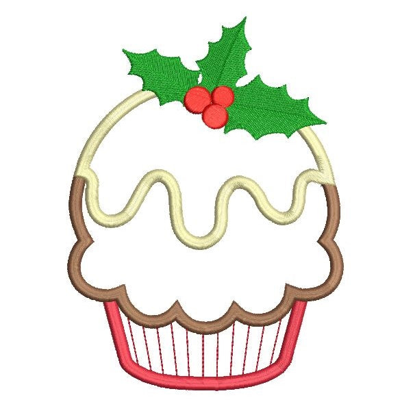 Christmas cupcake applique machine embroidery design by rosiedayembroidery.com