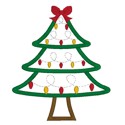 Christmas tree applique machine embroidery design by rosiedayembroidery.com