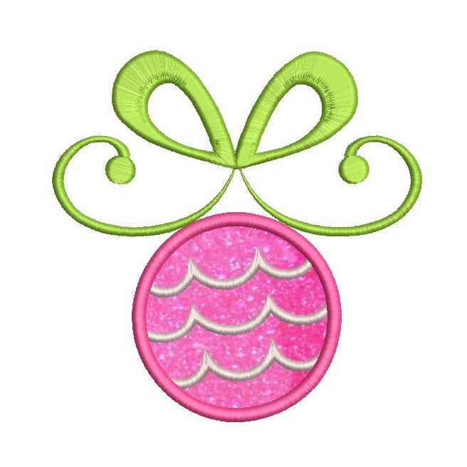 Christmas bauble applique machine embroidery design by rosiedayembroidery.com