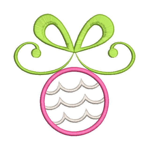 Christmas bauble applique machine embroidery design by rosiedayembroidery.com