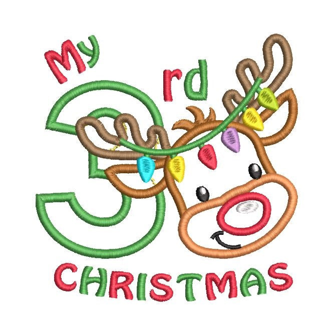 My 3rd Christmas applique machine embroidery design by rosiedayembroidery.com