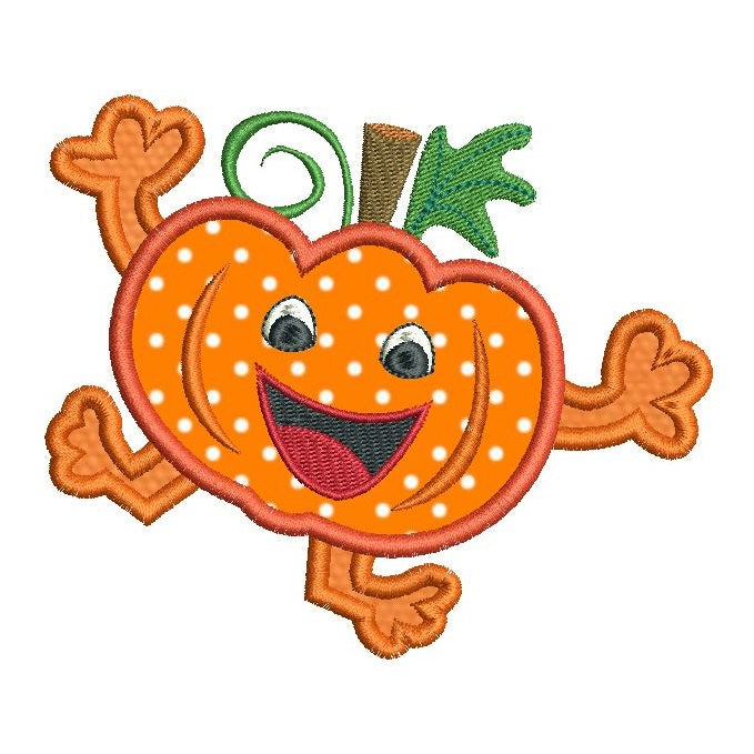Halloween pumpkin applique machine embroidery design by rosiedayembroidery.com