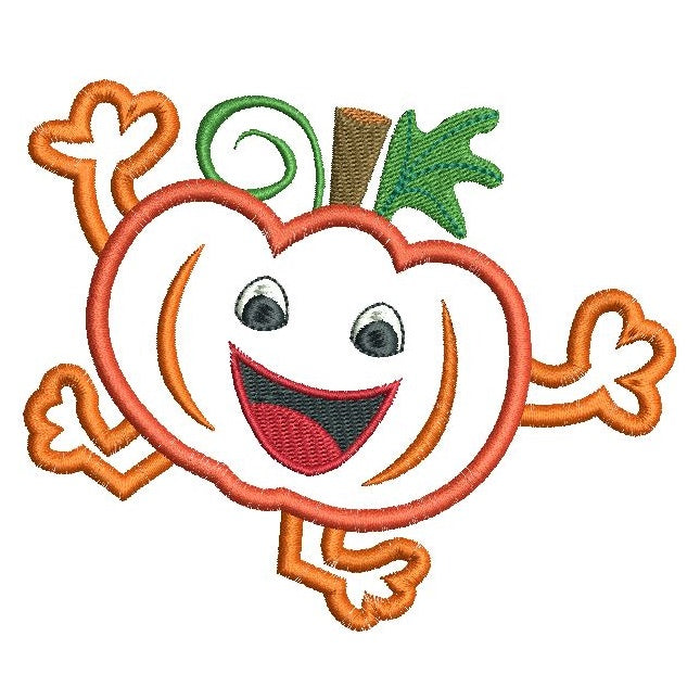 Halloween pumpkin applique machine embroidery design by rosiedayembroidery.com