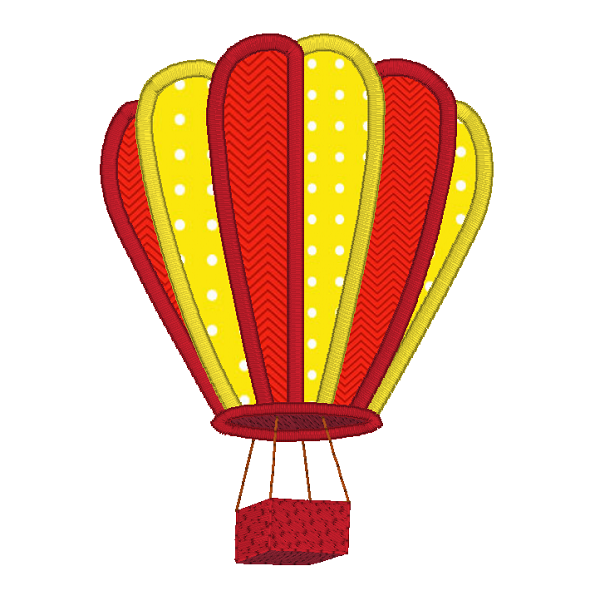 Hot air balloon applique machine embroidery design by rosiedayembroidery.com
