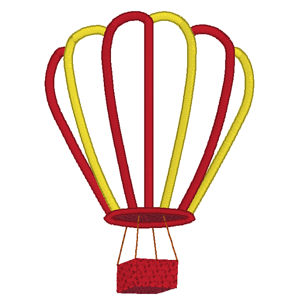 Hot air balloon applique machine embroidery design by rosiedayembroidery.com