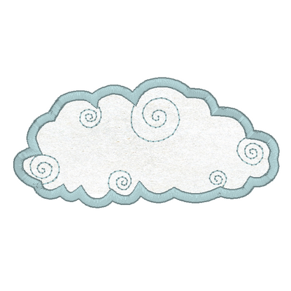 Weather cloud applique machine embroidery design by rosiedayembroidery.com