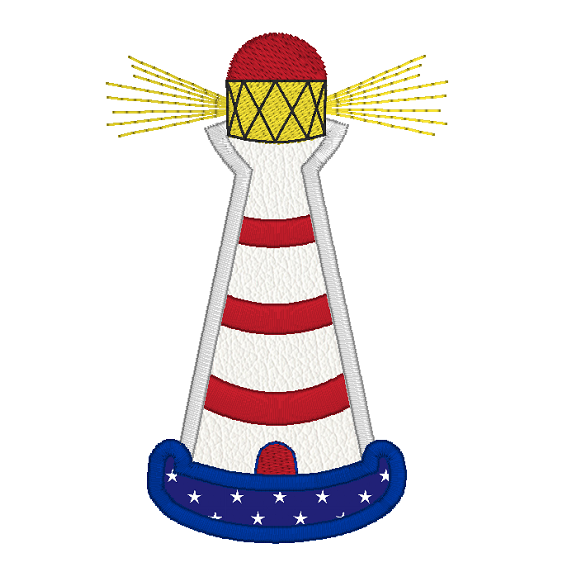 Lighthouse applique machine embroidery design by rosiedayembroidery.com