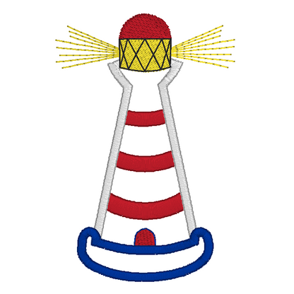 Lighthouse applique machine embroidery design by rosiedayembroidery.com