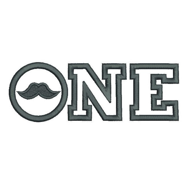 'ONE' word applique machine embroidery design by rosiedayembroidery.com