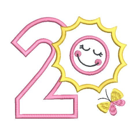 2nd birthday machine embroidery applique design by rosiedayembroidery.com