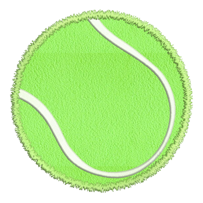 Tennis ball applique machine embroidery design by embroiderytree.com