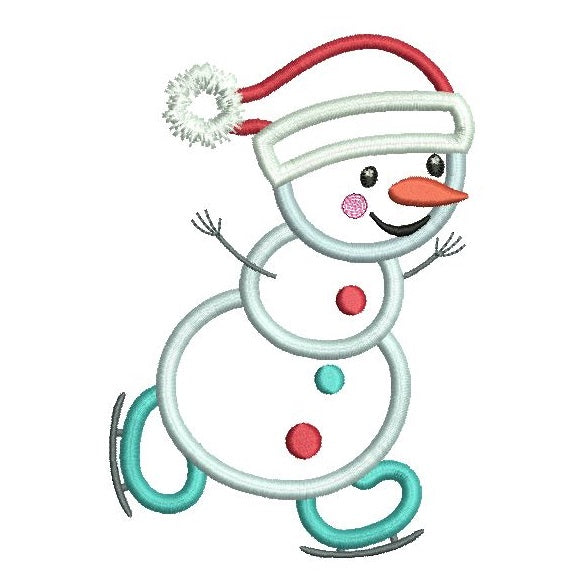 Christmas snowman applique machine embroidery design by rosiedayembroidery.com