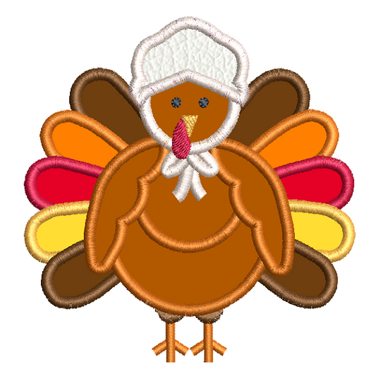 Thanksgiving turkey applique machine embroidery design by rosiedayembroidery.com