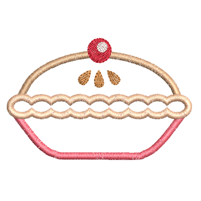 Sweet pie applique machine embroidery design by rosiedayembroidery.com