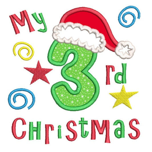 My 3rd Christmas applique machine embroidery design by rosiedayembroidery.com