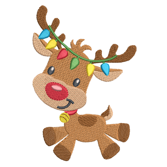 Christmas reindeer machine embroidery design by rosiedayembroidery.com