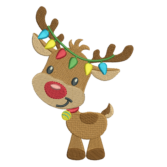 Christmas reindeer machine embroidery design by rosiedayembroidery.com