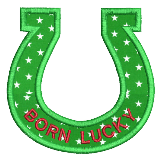 Lucky horseshoe applique machine embroidery design by rosiedayembroidery.com