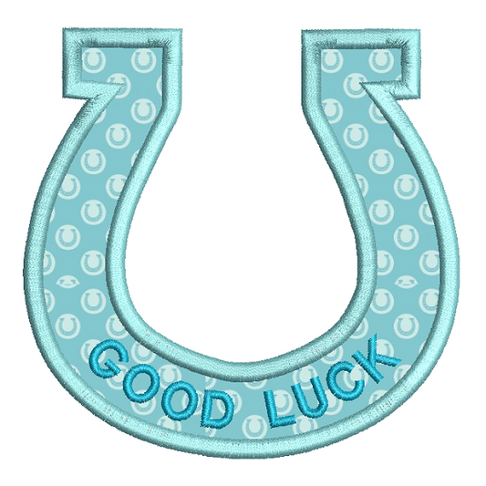 Lucky horseshoe applique machine embroidery design by rosiedayembroidery.com