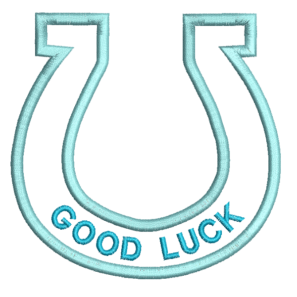Lucky horseshoe applique machine embroidery design by rosiedayembroidery.com