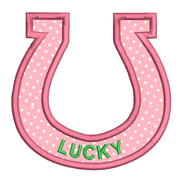 Lucky horseshoe applique machine embroidery design by rosiedayembroidery.com