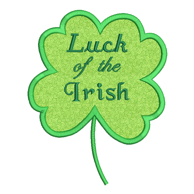 Luck of the Irish applique machine embroidery design by rosiedayembroidery.com