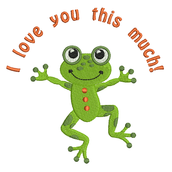 Cute frog machine embroidery design by rosiedayembroidery.com