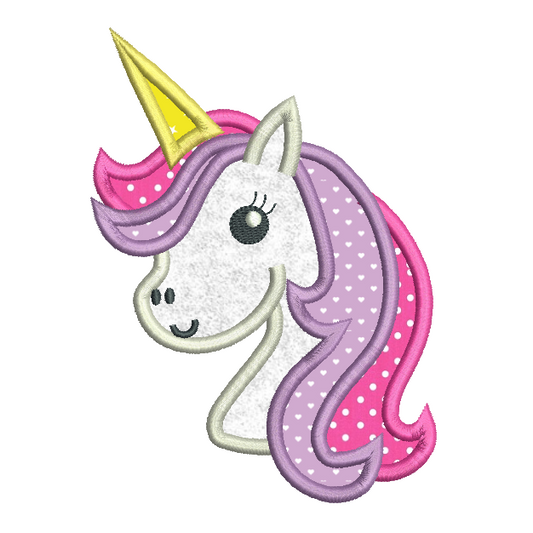 Unicorn applique machine embroidery design by rosiedayembroidery.com