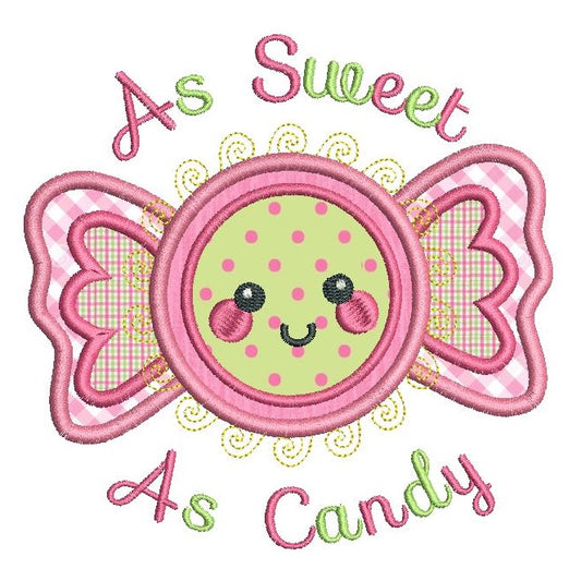 Kawaii candy applique machine embroidery design by rosiedayembroidery.com