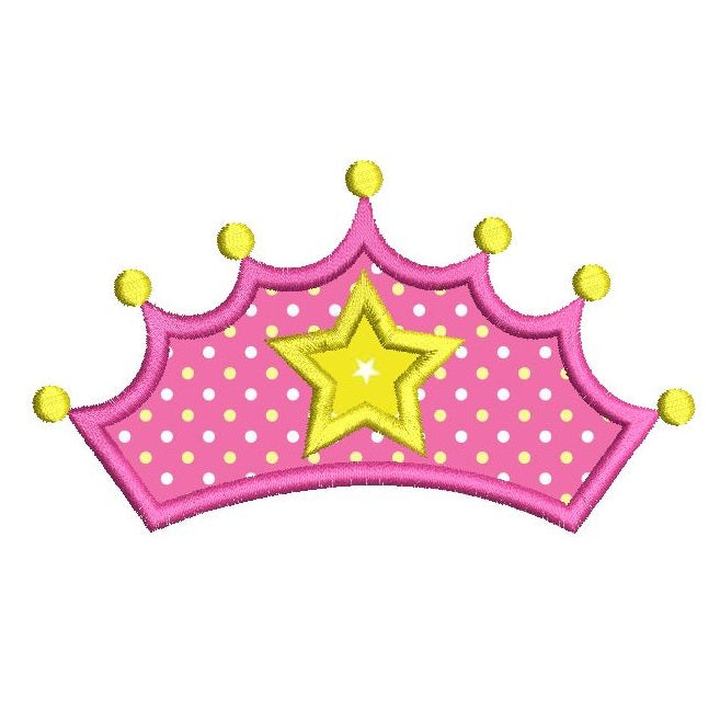 Princess crown applique embroidery design by rosiedayembroidery.com