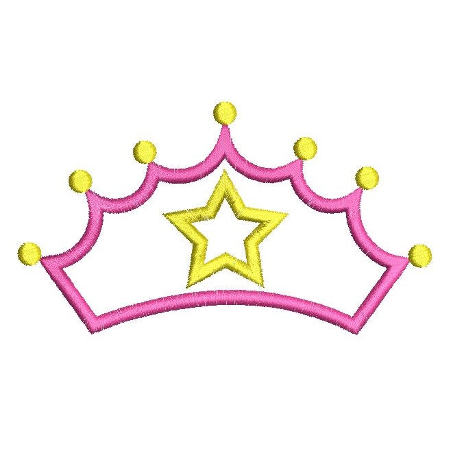 Princess crown applique embroidery design by rosiedayembroidery.com