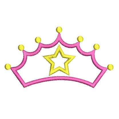 Princess crown applique embroidery design by rosiedayembroidery.com