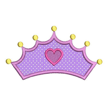Princess crown applique embroidery design by rosiedayembroidery.com