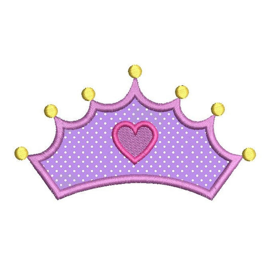 Princess crown applique embroidery design by rosiedayembroidery.com