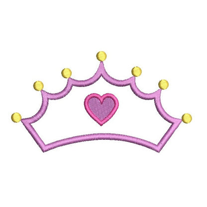 Princess crown applique embroidery design by rosiedayembroidery.com