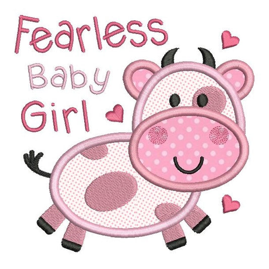Fearless baby girl applique machine embroidery design by rosiedayembroidery.com