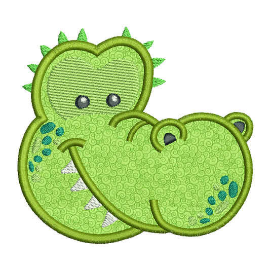 Crocodile face applique machine embroidery design by rosiedayembroidery.com