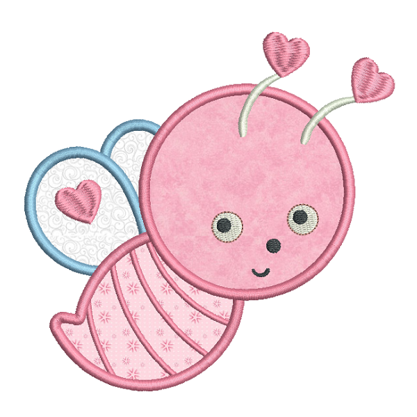 Love bug applique embroidery design by rosiedayembroidery.com