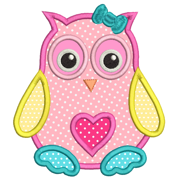 Baby owl applique machine embroidery design by rosiedayembroidery.com