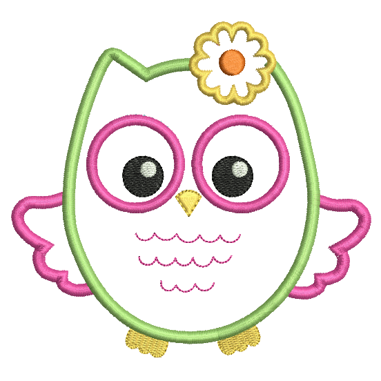 Baby owl applique machine embroidery design by rosiedayembroidery.com