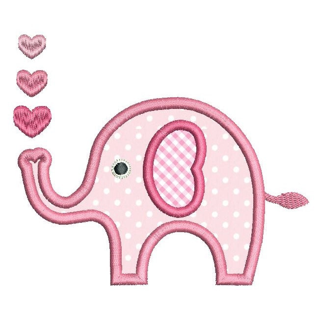 Baby elephant applique machine embroidery design by rosiedayembroidery.com