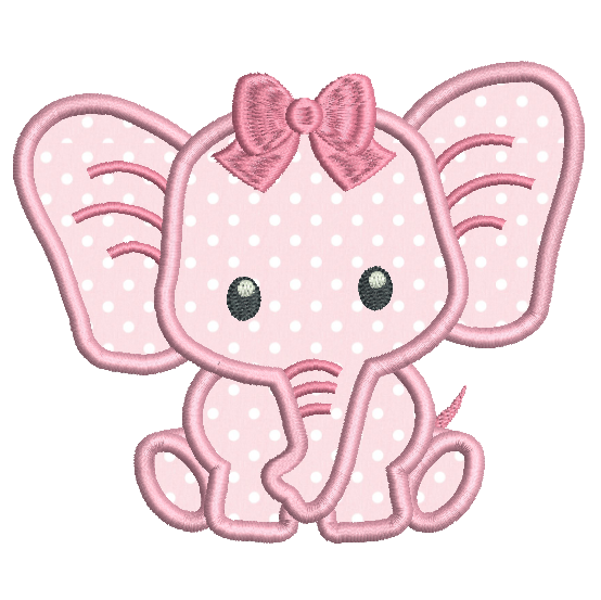 Baby elephant applique machine embroidery design by rosiedayembroidery.com